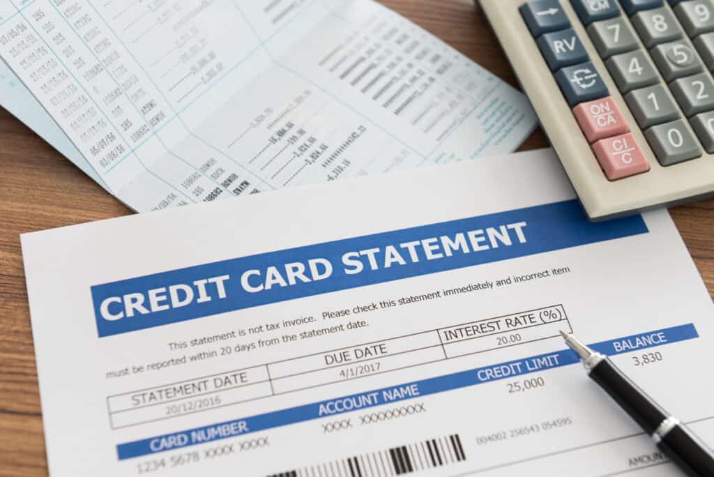 Get out of Debt credit card statement